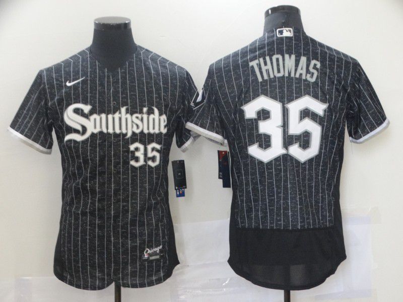 Men Chicago White Sox 35 Thomas City Edition Black Elite Nike 2021 MLB Jersey